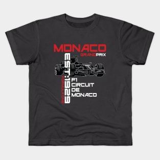 Circuit De Monaco F1 Grand Prix Est:1929 Kids T-Shirt
